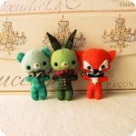 Bunny, Bear and Fox Brooch ..