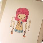 Articulated Paper Doll Print - Crimson