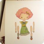 Raspberry - Articulated Paper Doll Print