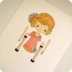 Olive - Articulated Paper Doll Print