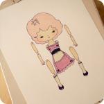 Peony - Articulated Paper Doll Print